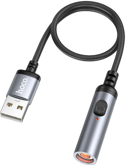 Αναπτήρας Καλώδιο Usb-a 35cm Αυτοκίνητο Powerbank Laptop Tablet Hoco Ua30 Μαύρο