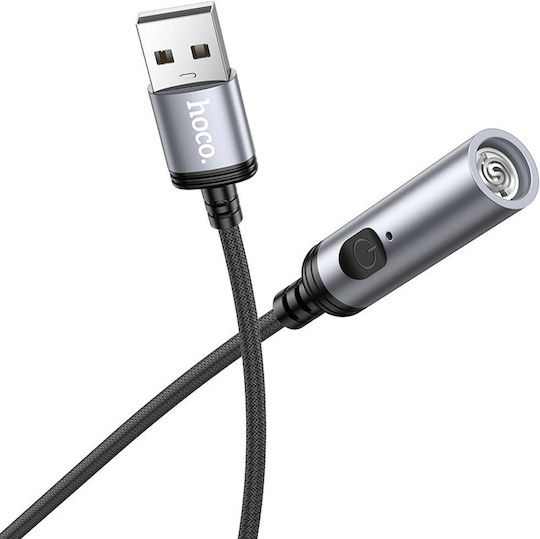 Αναπτήρας Καλώδιο Usb-a 35cm Αυτοκίνητο Powerbank Laptop Tablet Hoco Ua30 Μαύρο
