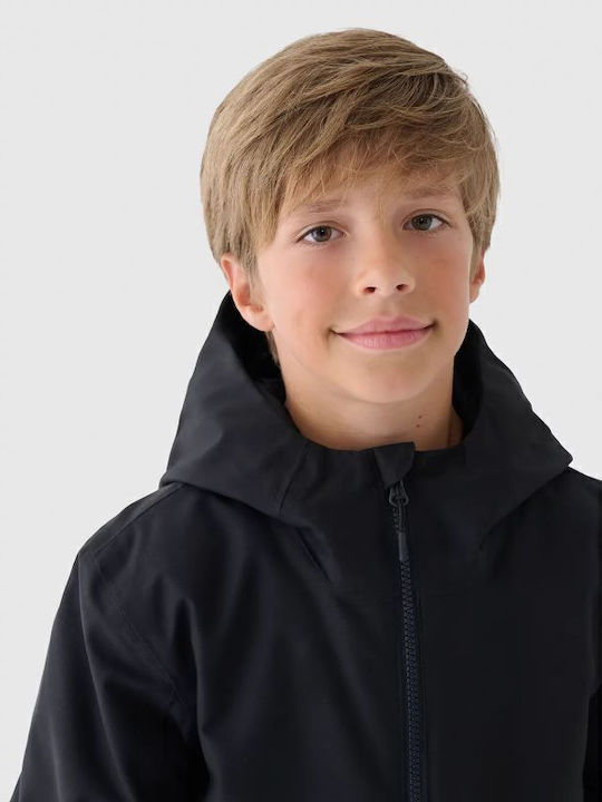 Kids' Sports Jacket with Hood Black