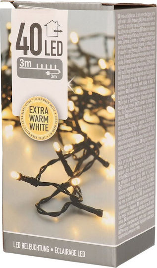40 Lights LED 3m. Warm White in String 1pcs 40 Lights LED 3m. Warm White in String 1pcs