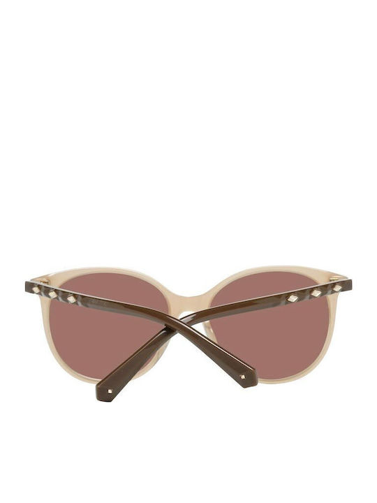 Swarovski Women's Sunglasses with Beige Plastic Frame and Beige Lens SK0223 45F