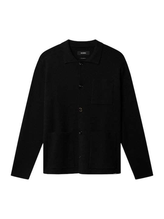 Men's Cardigan with Buttons Black
