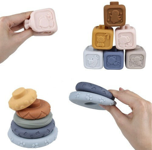 Kruzzel Stacking Toy made of Wood with Sounds for 6++ Months (Various Designs/Assortments of Designs) 1pc