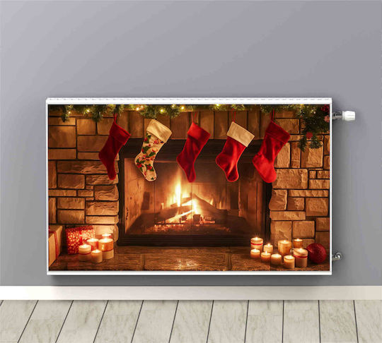 Magnetischer Heizkörper-Teppich Kamin Weihnachten 60x100