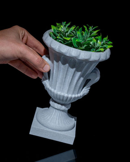 3D Art Shop Decorative Plastic Grey Vase Diameter 3xHeight 20cm