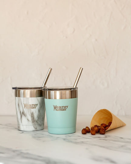 Healthy Human Ποτήρι Θερμός Ανοξείδωτο 354ml Neo Mint με Καλαμάκι