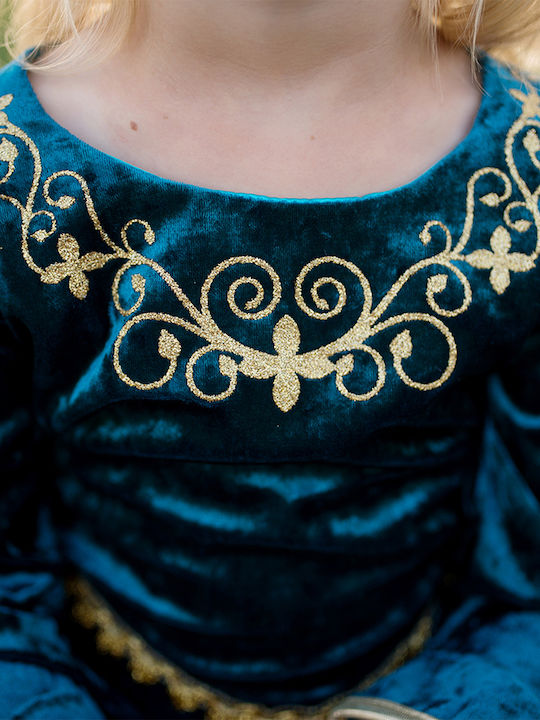 Kids Carnival Costume Queen Guinevere turquoise