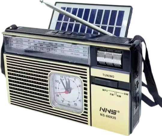 NS-6693S Portable Radio Solar with USB Gold