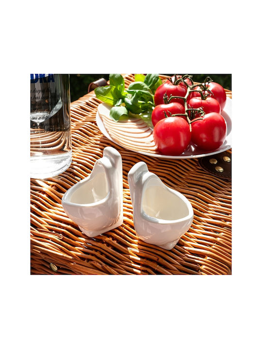 Gadget Master Set de pahare Pahar pentru shot / Cocteiluri din Ceramică în Culoarea Alb 2buc