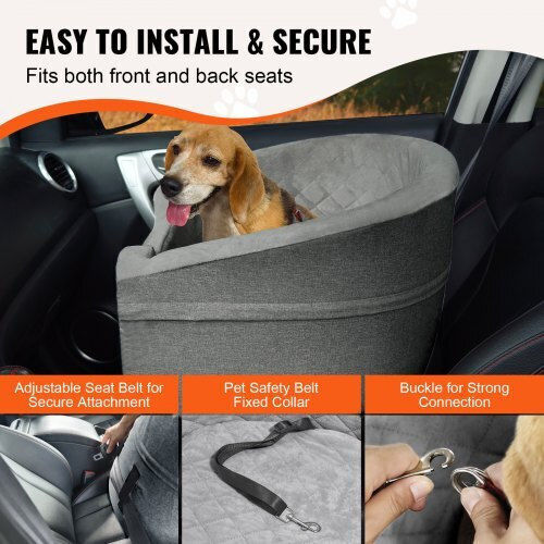 Vevor Waterproof Seat Car for Dog Gray