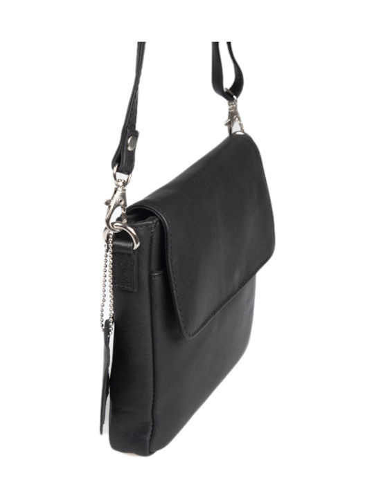 Leder Damentasche Schultertasche Schwarz