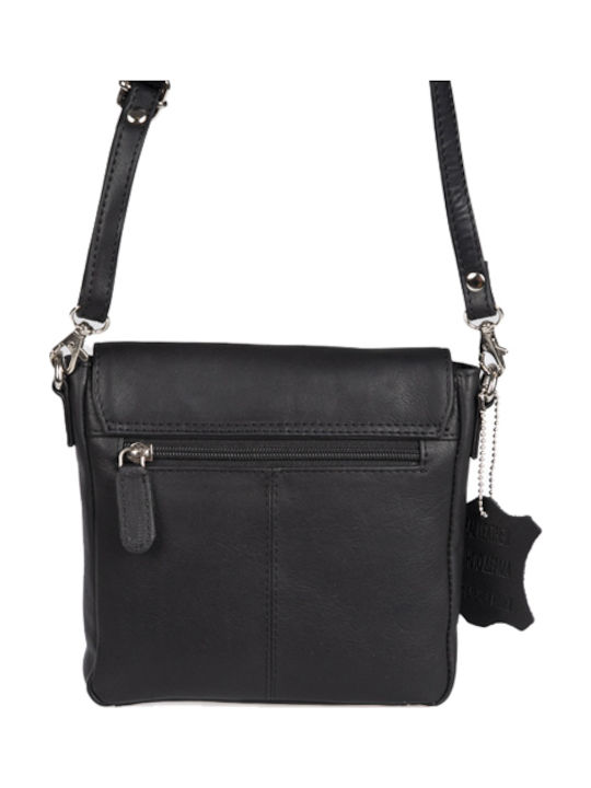Leder Damentasche Schultertasche Schwarz
