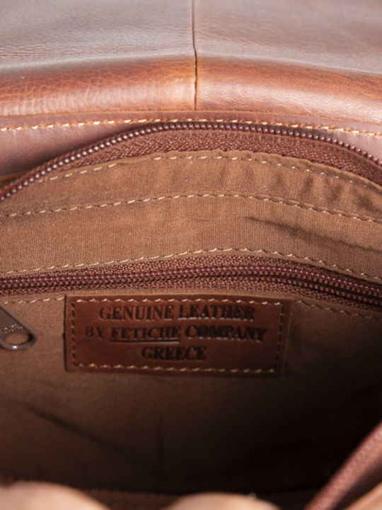 Leder Damentasche Schultertasche Tabac Braun