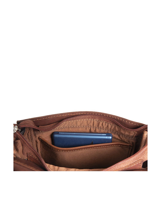 Leder Damentasche Schultertasche Tabac Braun