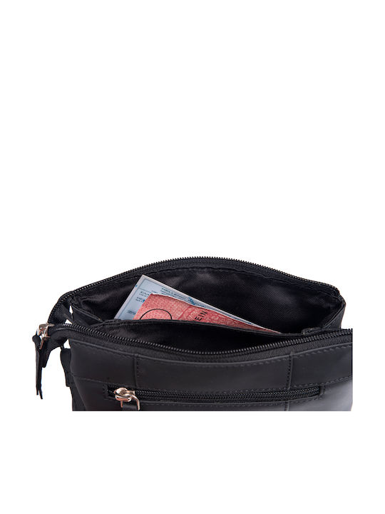 Leder Damentasche Schultertasche Schwarz