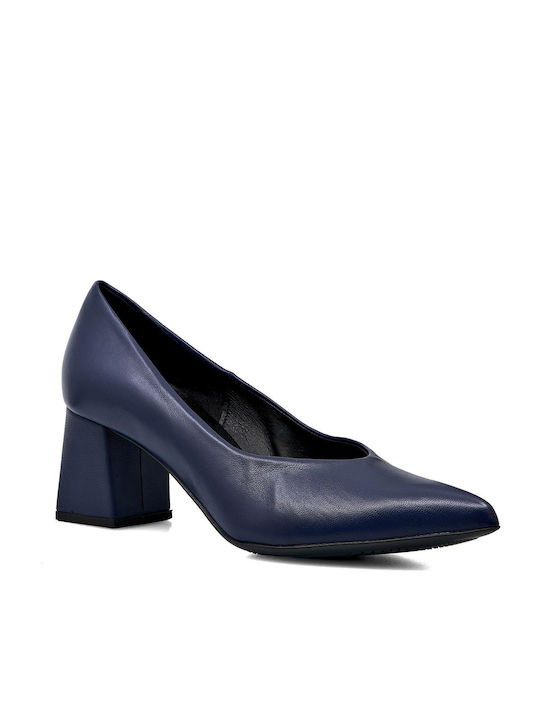 Bacali Collection Leather Blue Heels