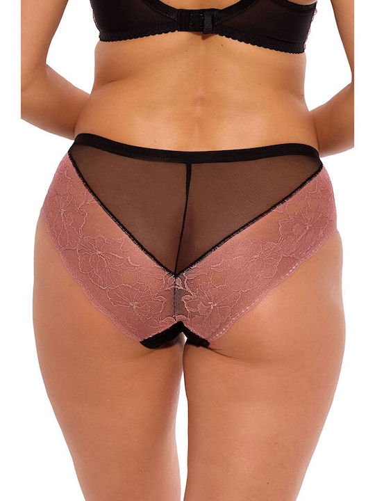 Damen Slip mit Spitze Black With Pink