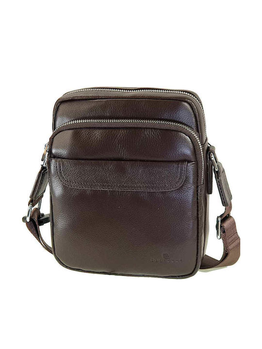 Leather Men's Shoulder / Crossbody Bag Brown