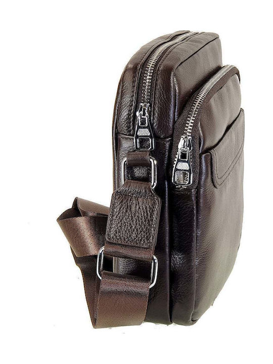 Leather Men's Shoulder / Crossbody Bag Brown