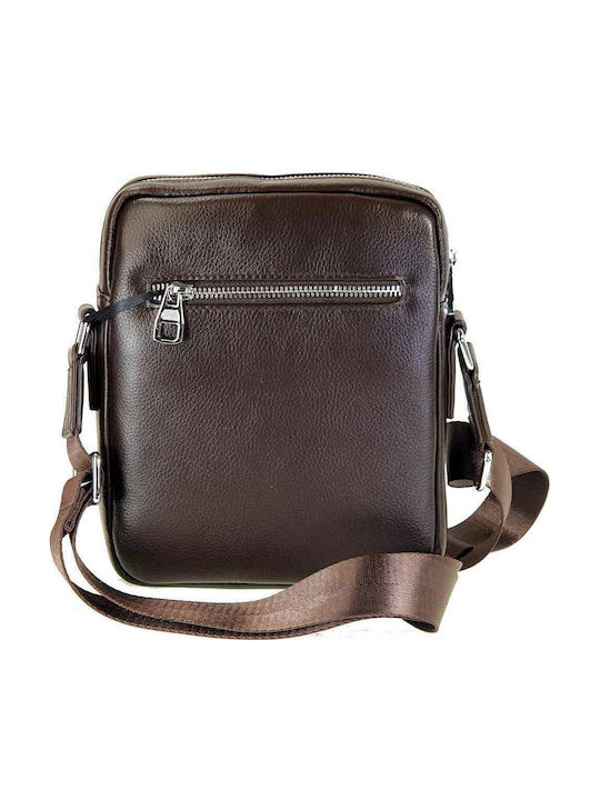Leather Men's Shoulder / Crossbody Bag Brown