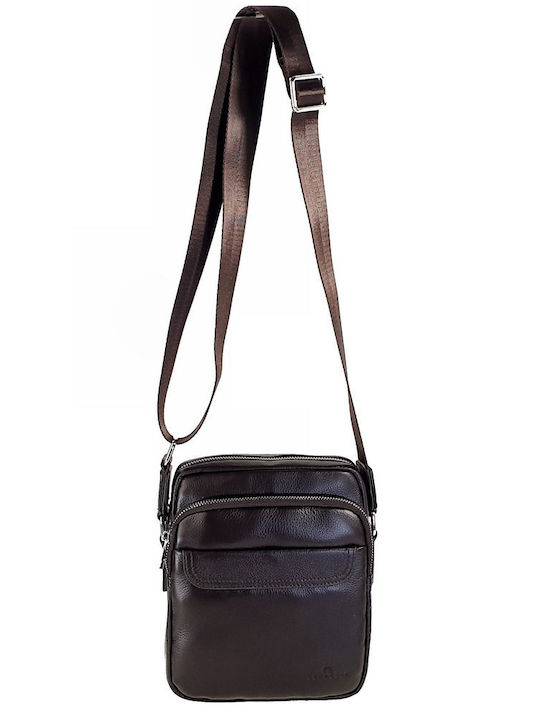 Leather Men's Shoulder / Crossbody Bag Brown
