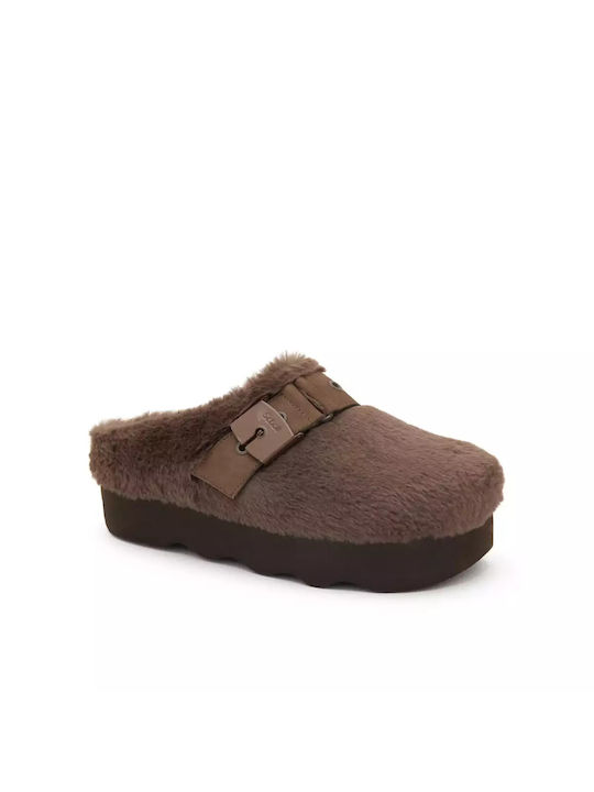 Scholl Flat Mules Brown