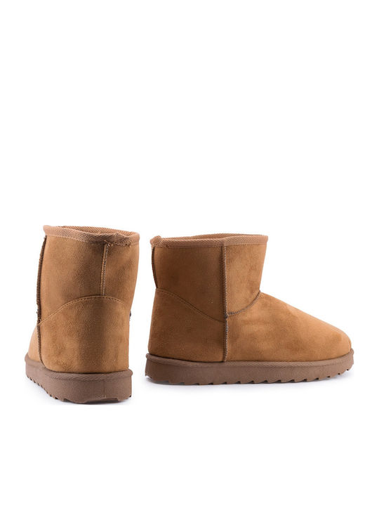 Women's Ankle Boots with Fur Brown