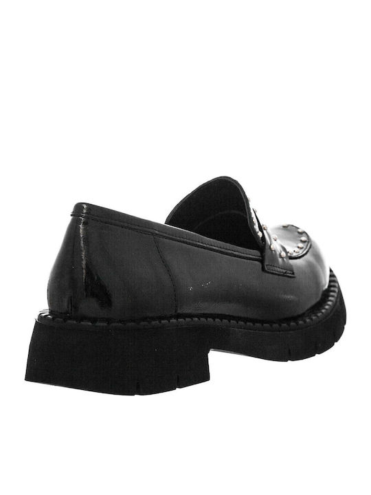 Δερμάτινα Γυναικεία Loafers σε Μαύρο Χρώμα