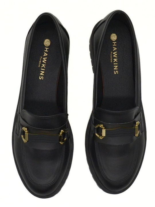 Δερμάτινα Γυναικεία Loafers σε Μαύρο Χρώμα