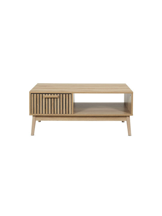 Rectangular Coffee Table Klaus from Solid Wood Brown L100xW50xH43cm.