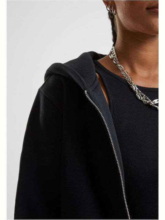 Women's Sweatshirt Jacket Hooded Black
