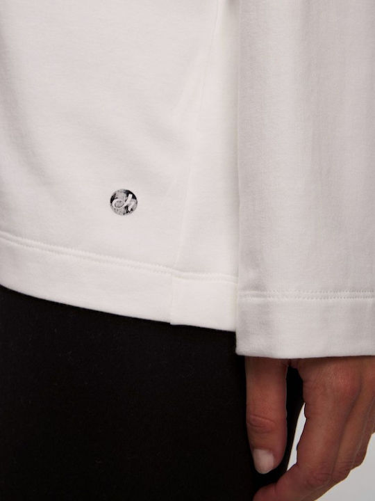 Damen Sweatshirt Kapuzen Weiß