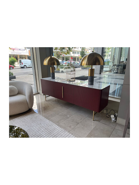 Μπουφές Aston mit Schubladen Μπορντώ Λάκα Ματ 200x50x72cm