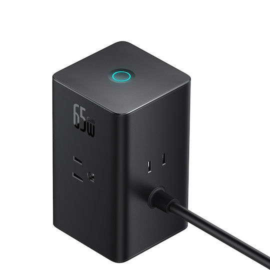 Baseus Suport de Încărcare cu Port USB-A și Port USB-C 65W în culoarea Negru (PowerCombo 6 in 1)