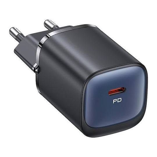 Usams Φορτιστής Χωρίς Καλώδιο GaN με Θύρα USB-C 30W Power Delivery Μαύρος (CC251)