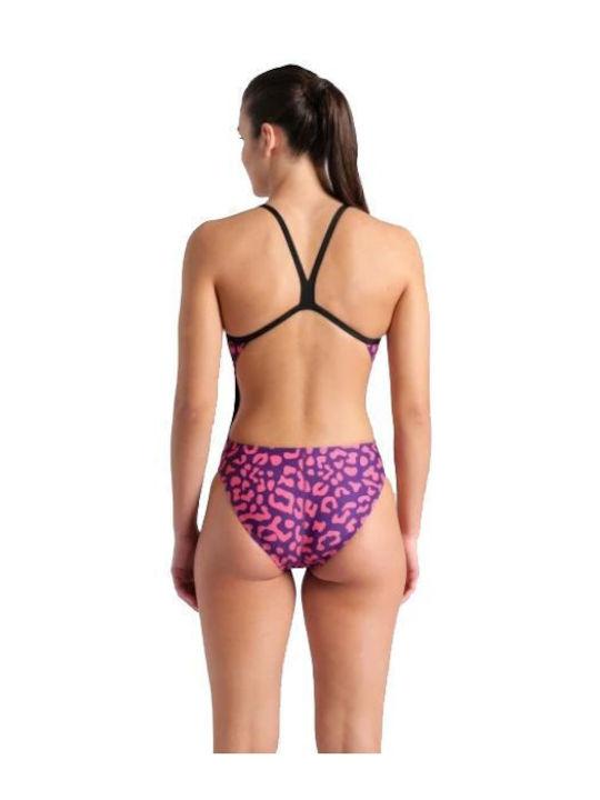 Αθλητικό Ολόσωμο Μαγιό Animal Print Φούξια
