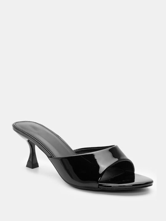 Mules mit Dünn Hoch Absatz in Schwarz Farbe