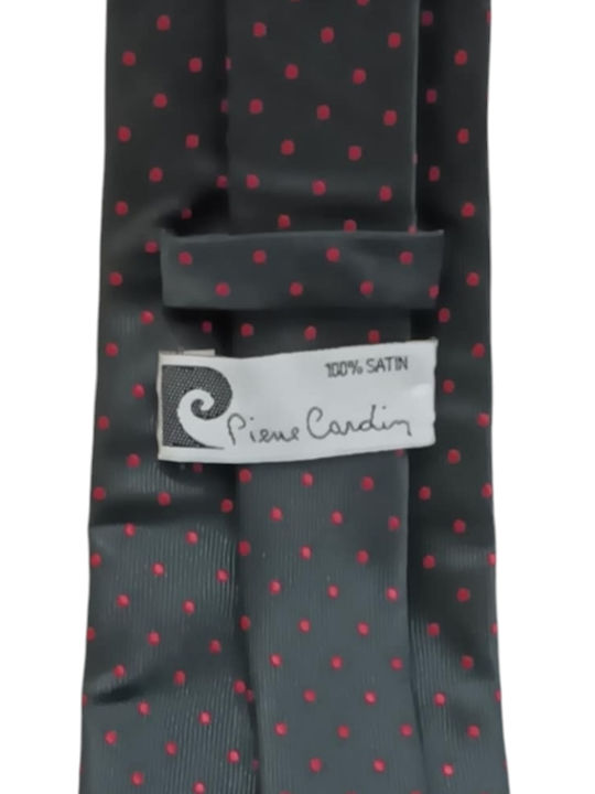 Pierre Cardin Geschenkset Satin Krawatte mit Polka Dots Manschettenknöpfe Schwarz 90249-150