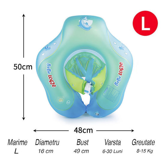 bebeLOGIC Kinder Schwimmtrainer mit Länge 50cm Hellblau