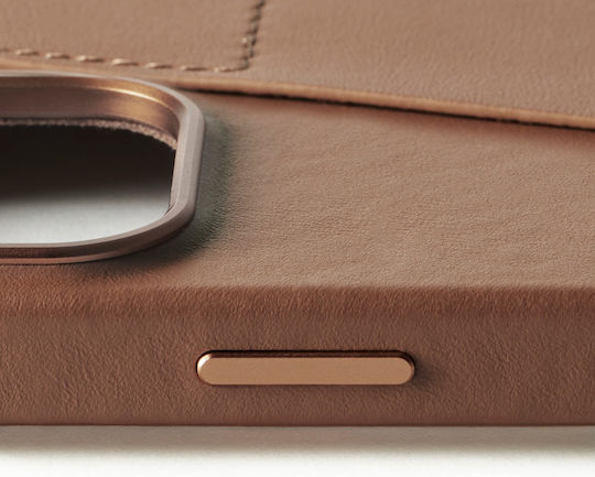 Mujjo Back Cover Δερμάτινο 1mm Καφέ (iPhone 16 Pro Max)