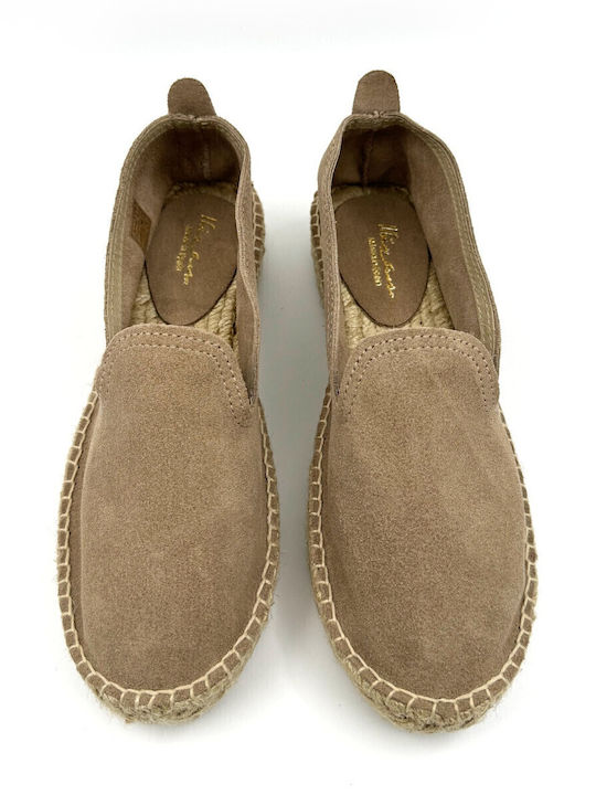 Suede Γυναικείες Εσπαντρίγιες σε Μπεζ Χρώμα