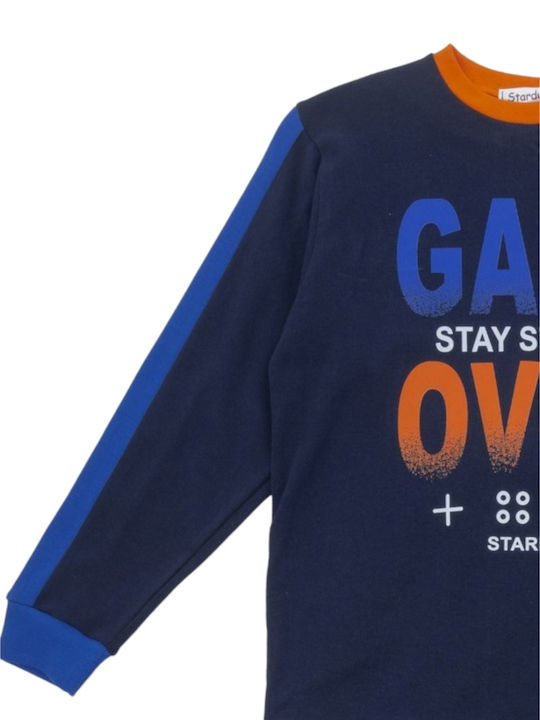 Stardust Kinder Schlafanzug Winterlich Marineblau