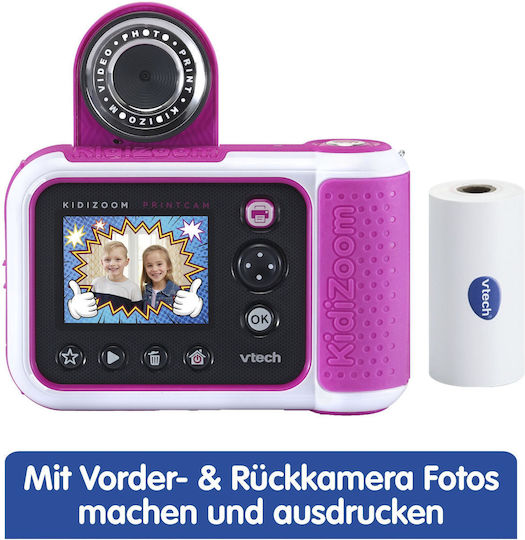 Vtech Kidizoom Print Compact Φωτογραφική Μηχανή 2MP με Οθόνη 2.4" και Ανάλυση Video 320 x 240 pixels Θερμικής Εκτύπωσης Ροζ