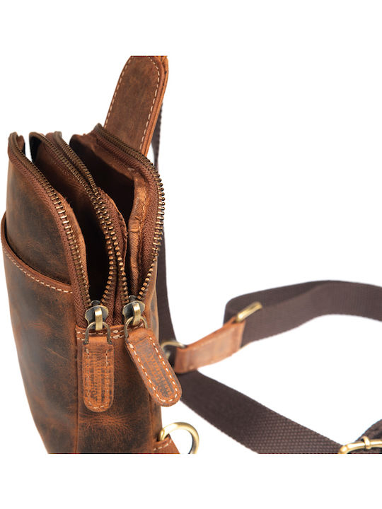 Leder Herrentasche Schulter / Crossbody Braun
