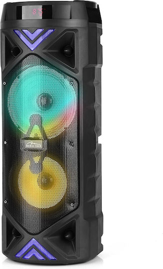Media-Tech Karaoke Lautsprecher mit Kabelgebundenem Mikrofon und Lichteffekten Audio Bt Funbox Keg Pro Schwarz