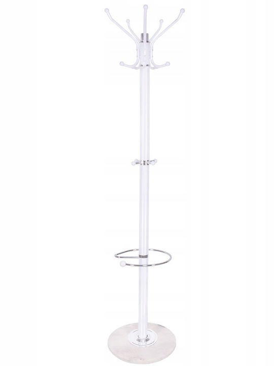 Metallic Coat Rack White 37x37x176cm