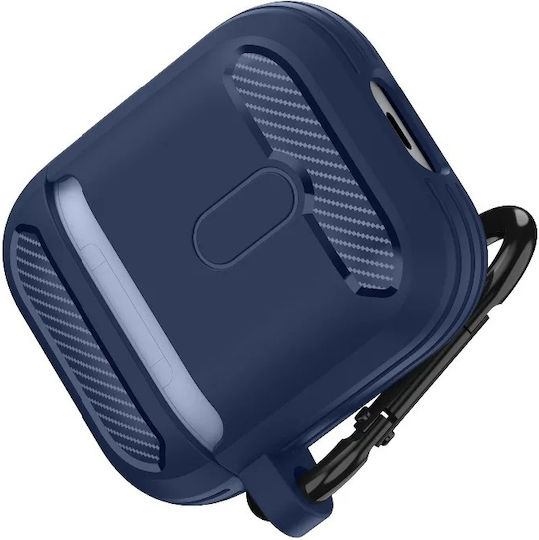 Techsuit Carbon Θήκη Σιλικόνης σε Ροζ χρώμα για Apple AirPods 1 / AirPods 2