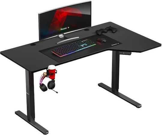 Ηλεκτρικό Γραφείο Gaming Hero 9.1 με Ρυθμιζόμενο Ύψος, LED & USB θύρες 147x112x74εκ. Μαύρο