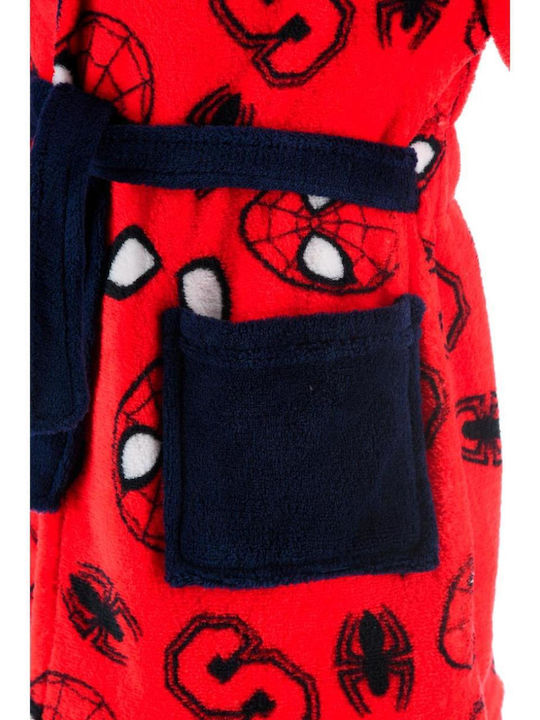 Superheroes Kids Robe Winter Fleece Red