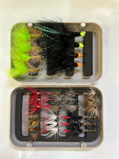 Mucha Trout Grayling Salmon Trout Bream Dace Chub Set 32pcs Fly Lures